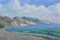 The-Beach-at-Paleochora-Crete 1987 Oil on Linen 24x36