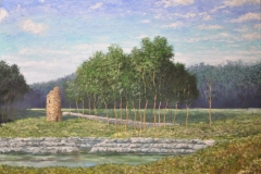 Tower-by-a-Stream-2003-2006- Oil on Linen 30x40